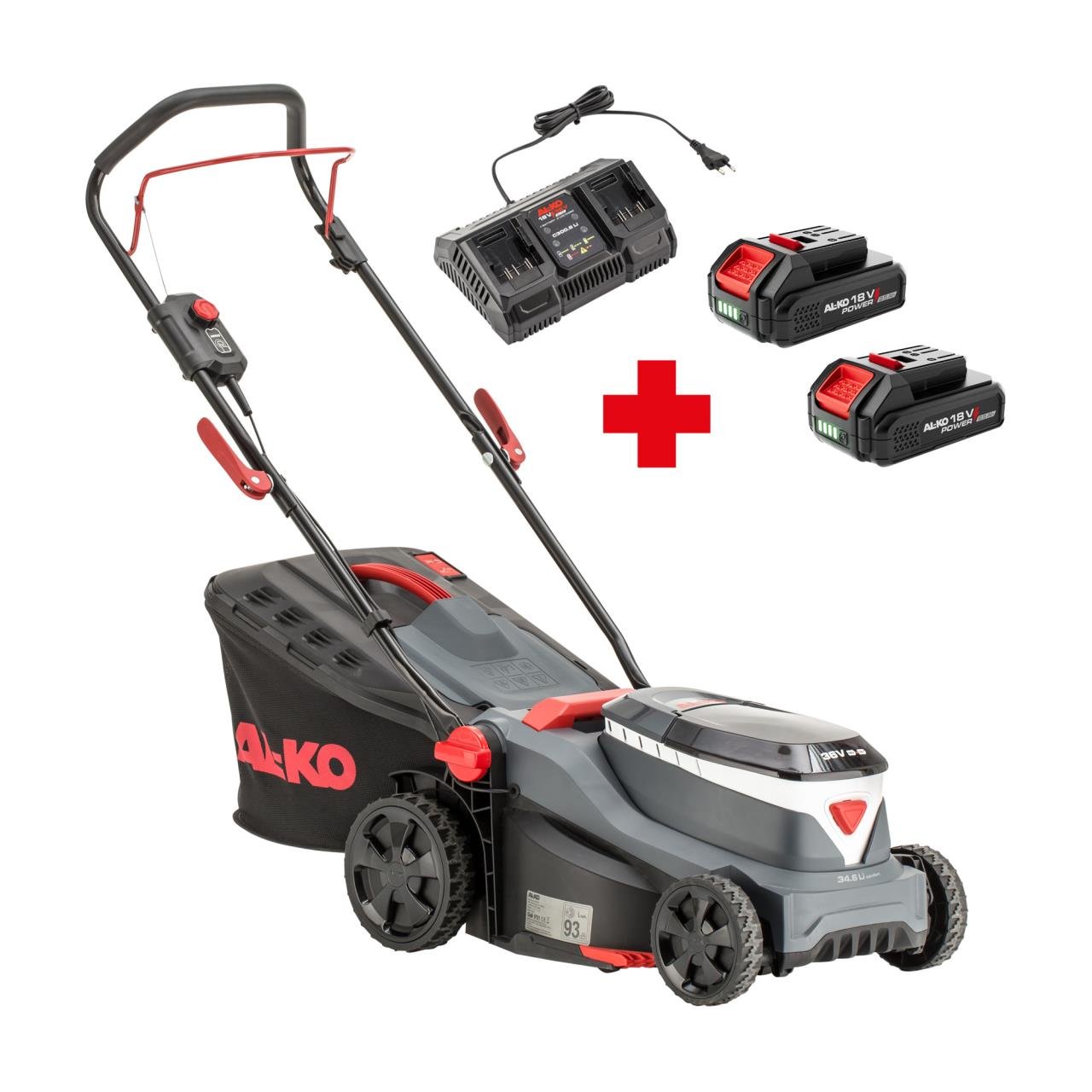 AL-KO Akku-Rasenmäher 34.6 Li Comfort Set – inkl. 2 Akku und Ladegerät