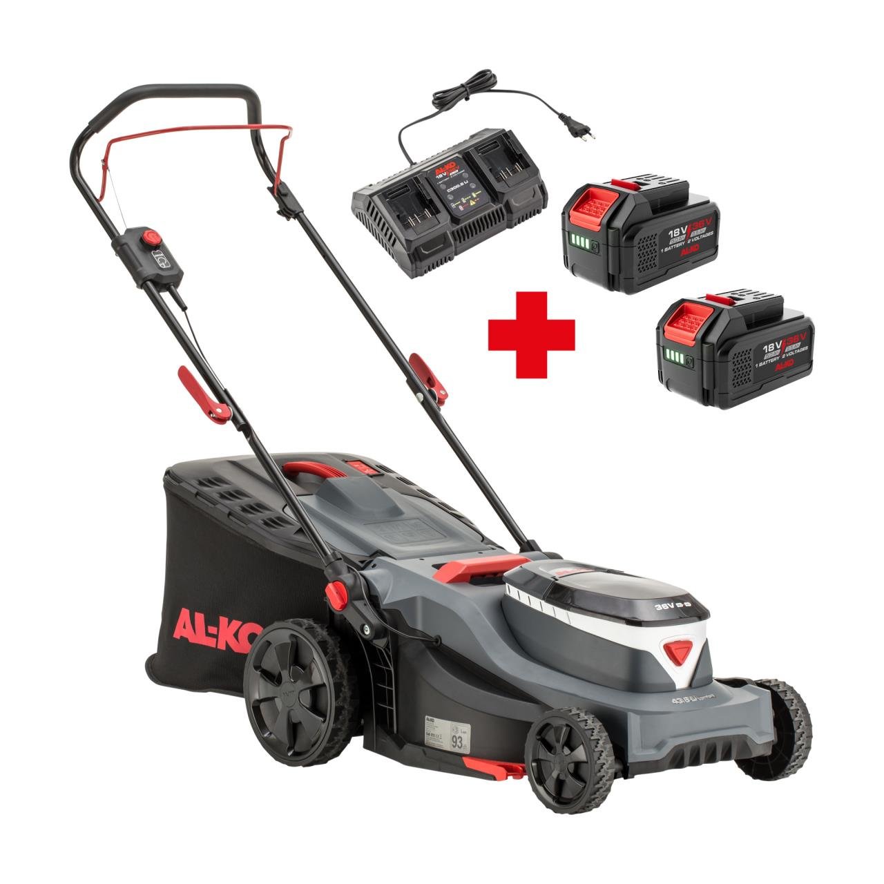 AL-KO Akku-Rasenmäher 43.6 Li Comfort Set – inkl. 2 Akku und Ladegerät