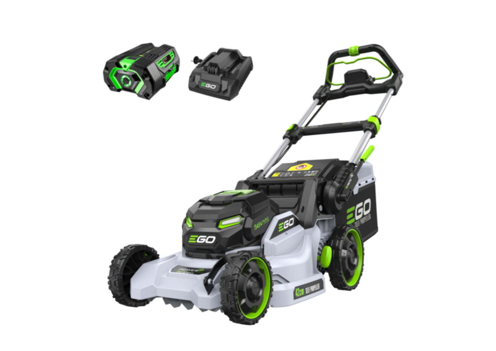 EGO Akku-Rasenmäher LM1712E-SP Set – LM1710E-SP + Akku BA2242T 4Ah + Standardlader CH3200E + AB1701 Hochauftriebsmesser