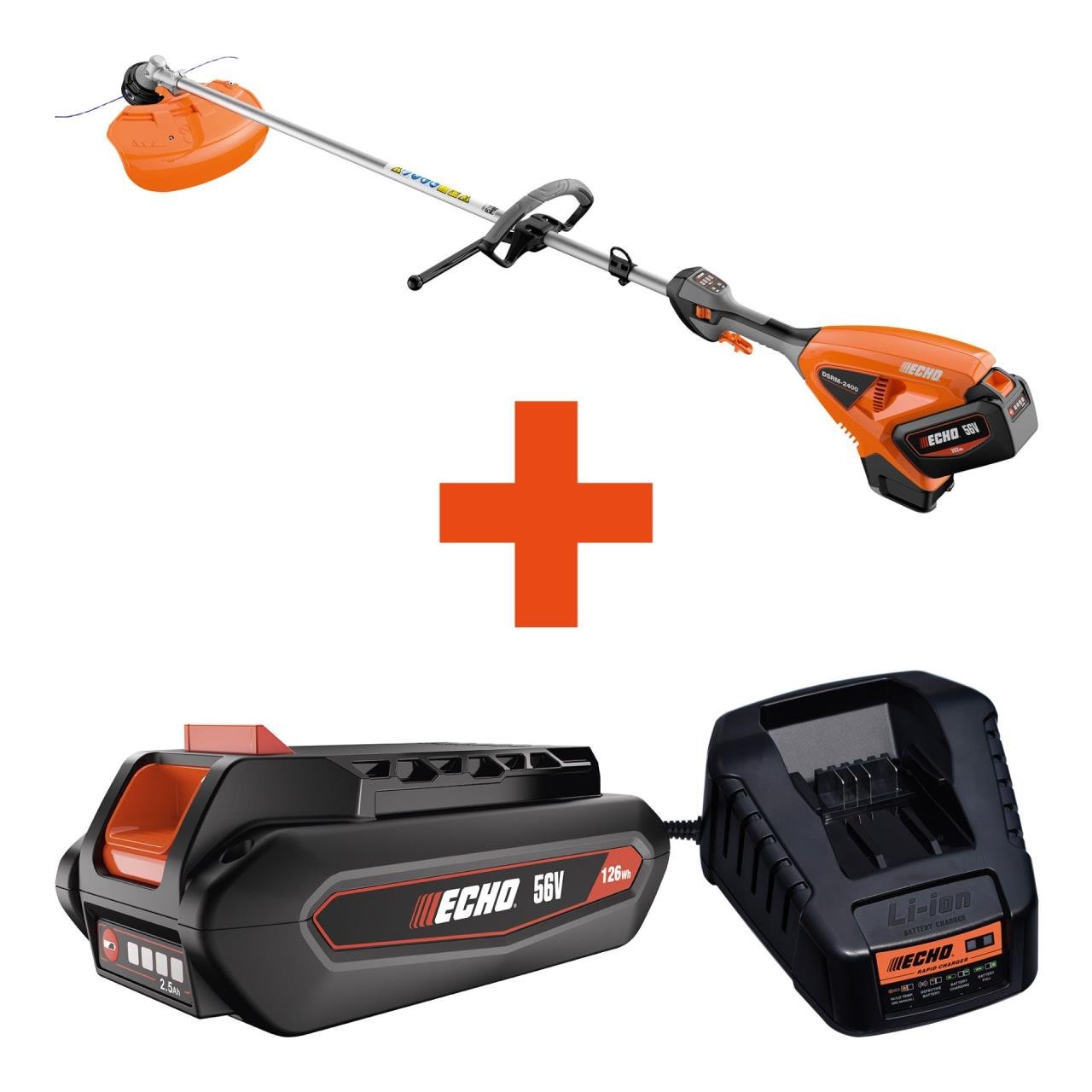 Echo Akku-Motorsense DSRM-2400L Set – inkl. 1 x 2,5 Ah Akku und Schnellladegerät